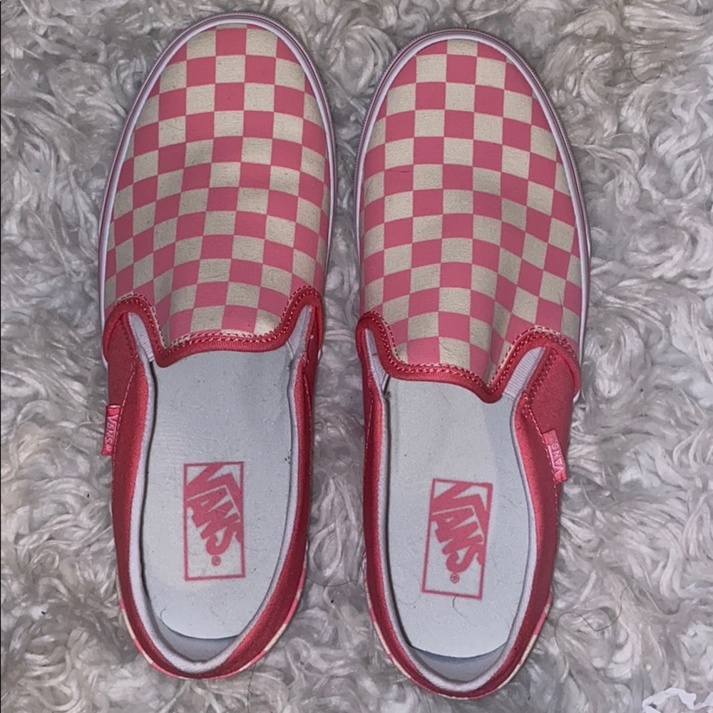 Pink checkered vans